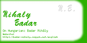mihaly badar business card